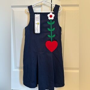 NWT Florence Eiseman navy dress with heart size 6x